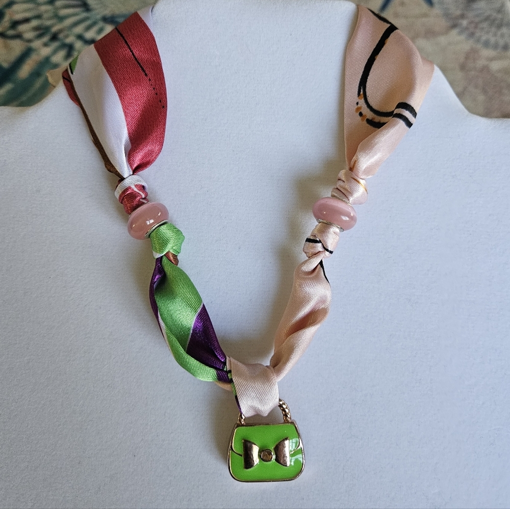 Twilly Scarf-Vintage Beads & Charm